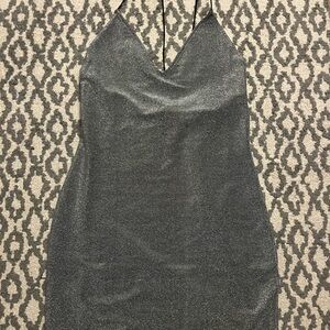 Elegant Silver Halter Dress